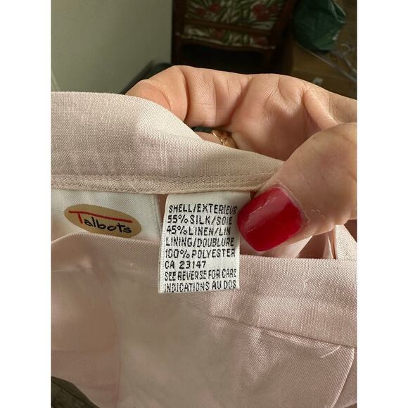 Vintage Talbots Women's Pink Silk Blazer & Pants 2Pec Set Size 12 - Picture 11 of 16